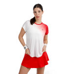 Abbigliamento da tennis BIDI BADU BIDI BADU Crew Fade 2.0 Maglietta Donna-rosso, bianco