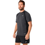 Abbigliamento ASICS ASICS Road Camicia da corsa Uomini-nero