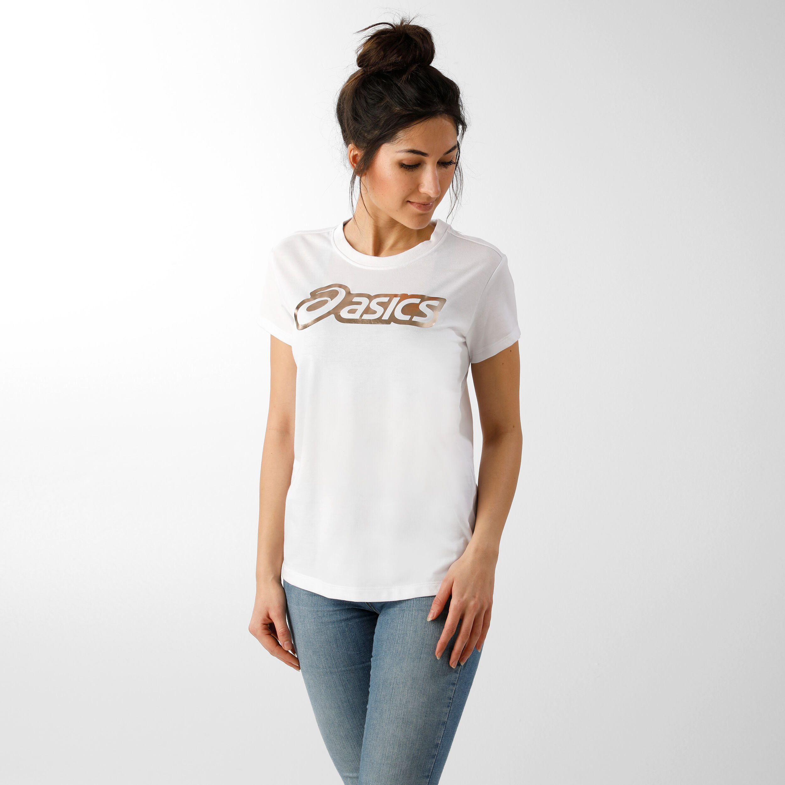 Logo Graphic Maglietta Donna Bianco Oro