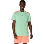 Abbigliamento ASICS ASICS Court Maglietta Uomini-Verde, Corallo