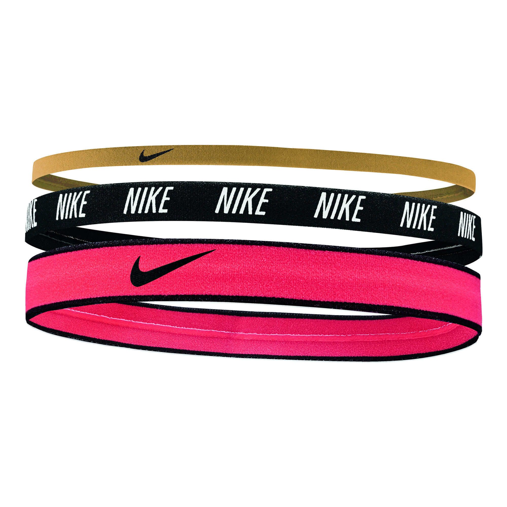 Nike Mixed Width Fascia Per Capelli Confezione Da 3 - Rosa, Nero compra
