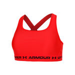 Abbigliamento Under Armour Under Armour Crossback Mid Reggiseni Sportivi Donna-Rosso Neon