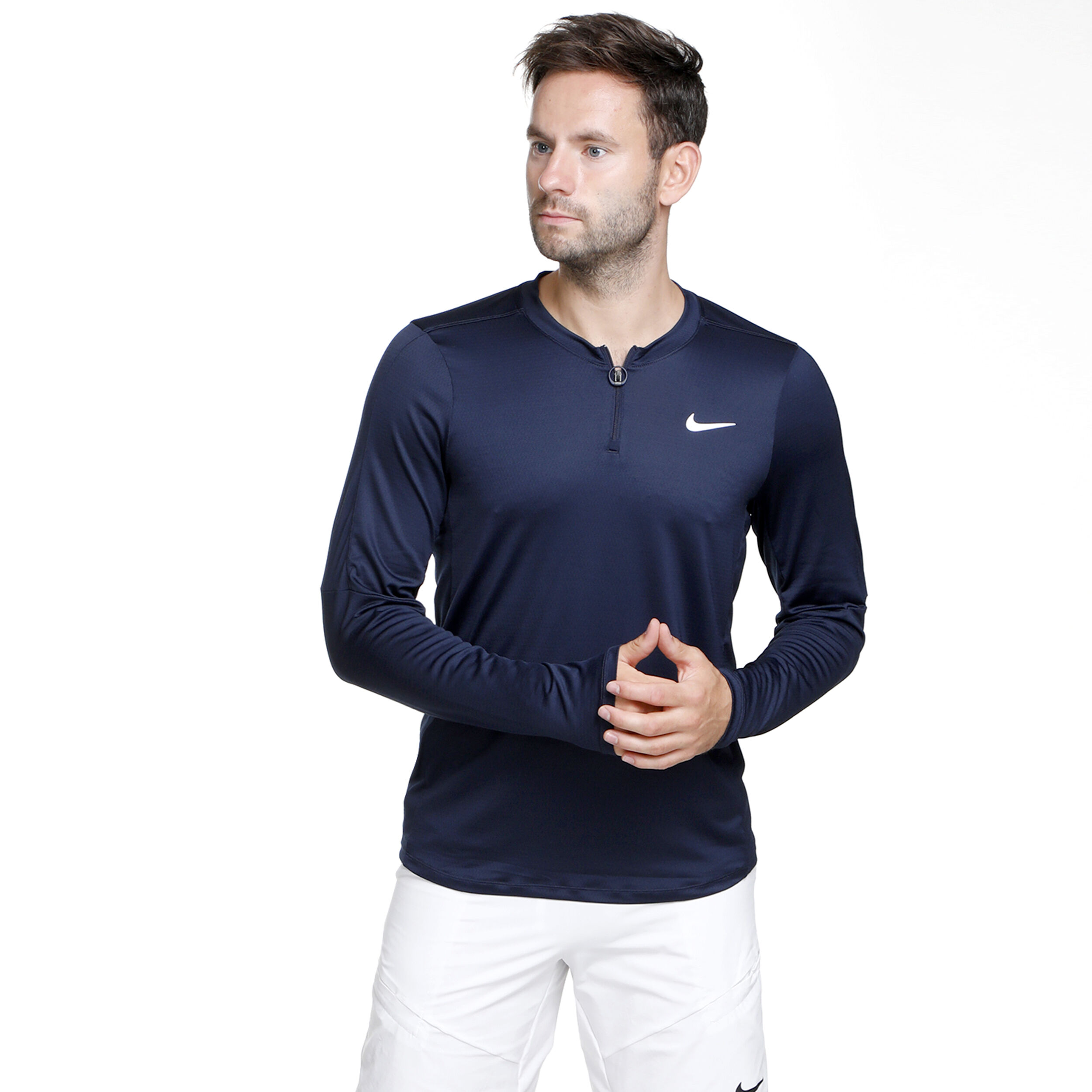 Dri Fit Advantage Half Zip Manica Lunga Uomini Blu Scuro