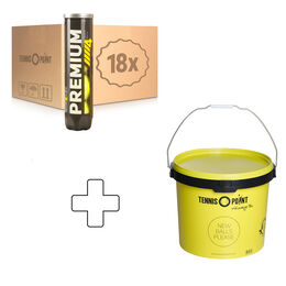 Premium Tennisball 4er 18 Dosen im Umkarton plus Balleimer rund