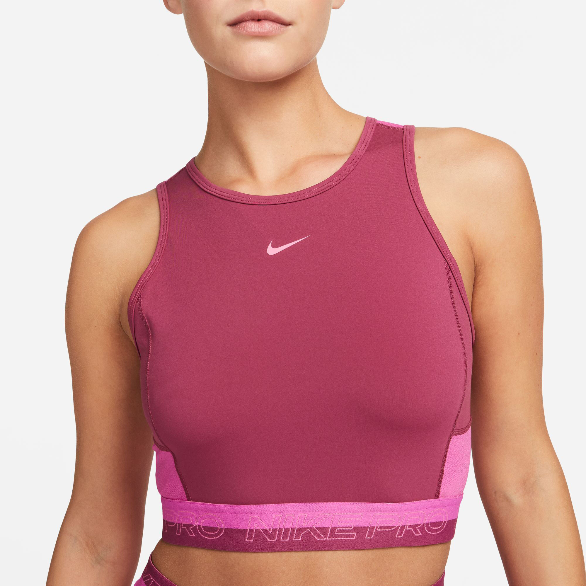 Buy Nike Dri Fit Performance Cropped Canottiera Donna Rosso Rosa