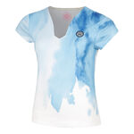 Abbigliamento BIDI BADU BIDI BADU Watercolour V-Neck Maglietta Donna-Bianco,Blu