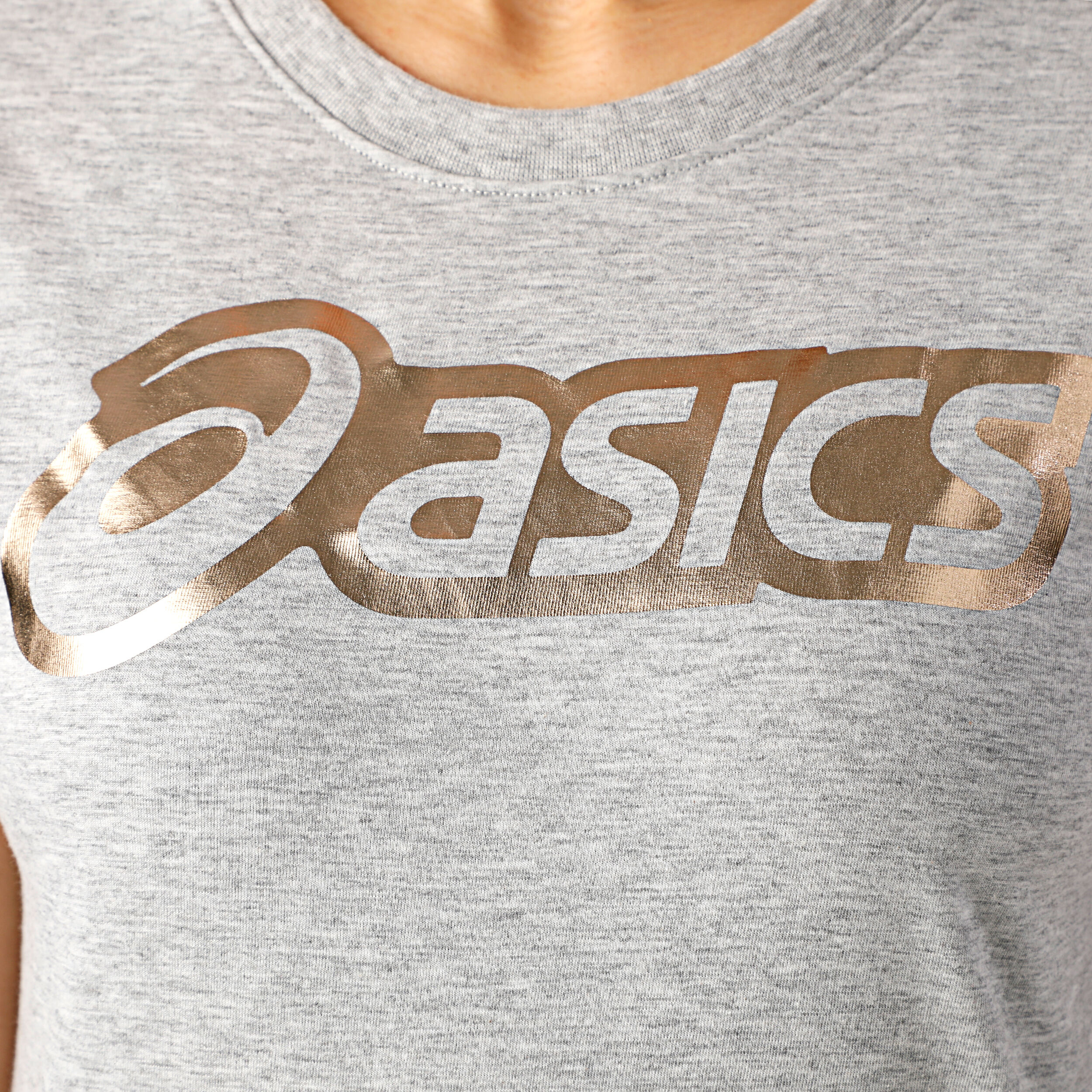 Logo Graphic Maglietta Donna Grigio Oro